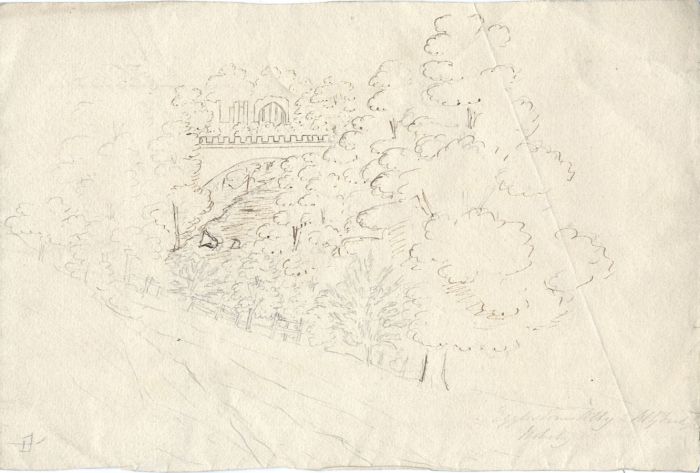 English School 19th Century Graphite Drawing - Landscape at Eggardon