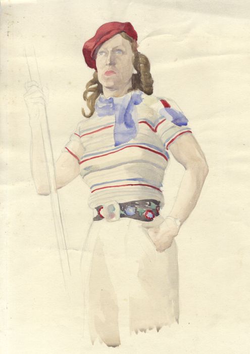 Mid 20th Century Watercolour - Portrait of a Woman