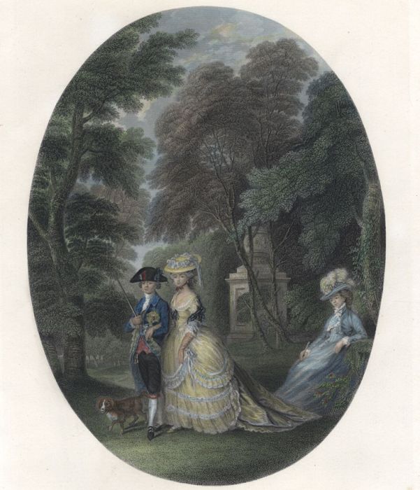 C.H. Jeens after Gainsborough - 19th Century Engraving, The Walk at Kew