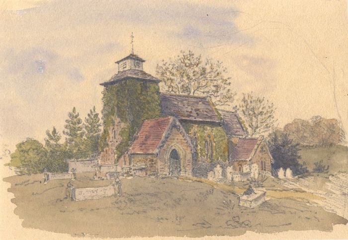J. Tidy Late 19th Century Watercolour - View of a Church 