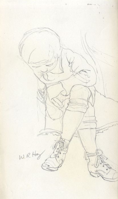 William Robert Hay - Early 20th Century Graphite Drawing, Sleeping Figure