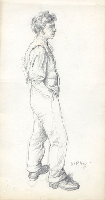 William Robert Hay - Early 20th Century Graphite Drawing, Standing Figure