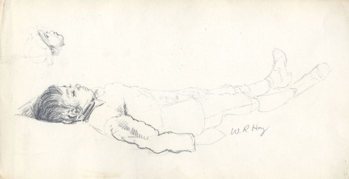William Robert Hay - Early 20th Century Graphite Drawing, Sleeping Boy