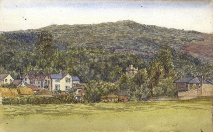 1884 Watercolour - Study of an English Village