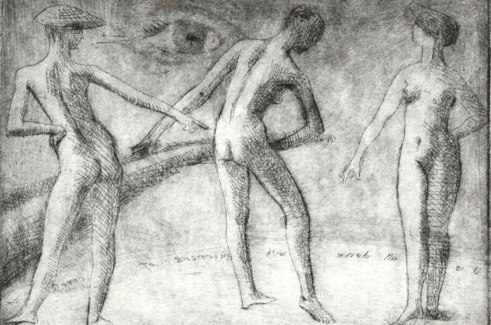 Nigel Kent - Limited Edition Contemporary Etching, Scene with Three Nudes