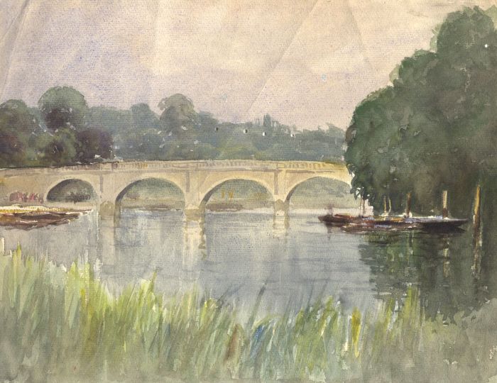 C.A. Hannaford RBA - Early 20th Century Watercolour, Bridge over a River