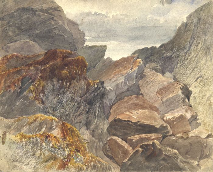 1856 Watercolour - Rocky Ilfracombe Coastline