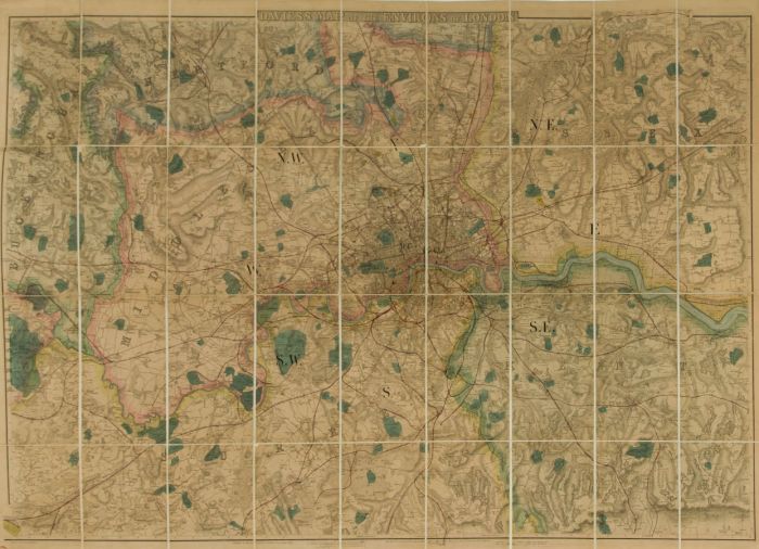 Benjamin Rees Davies's Map of the Environs of London, 1866