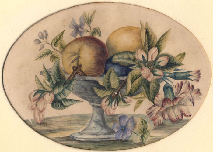 Late 19th Century Watercolour - Fruit and Florals