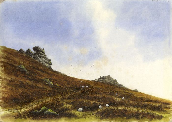 Brian John Lombard Palmer (b.1934) -  Watercolour, Chinkwell Tor, Dartmoor,
