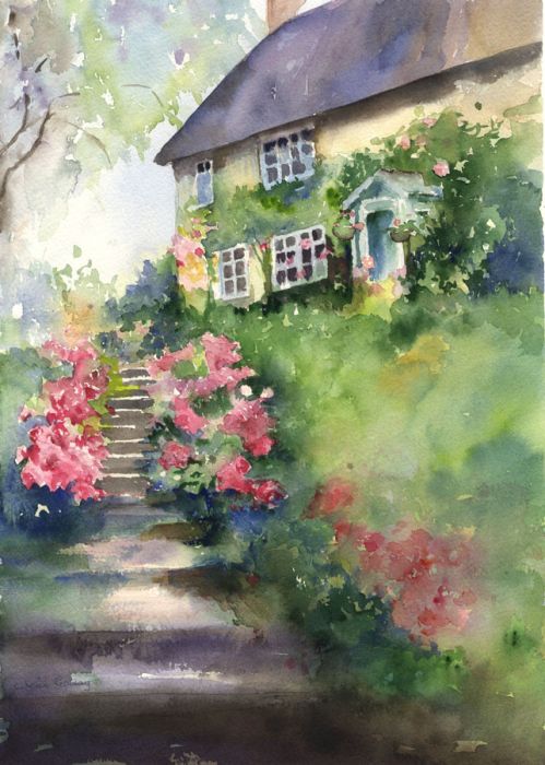 Valerie Cosway - Signed Contemporary Watercolour, Cottage at Hodson