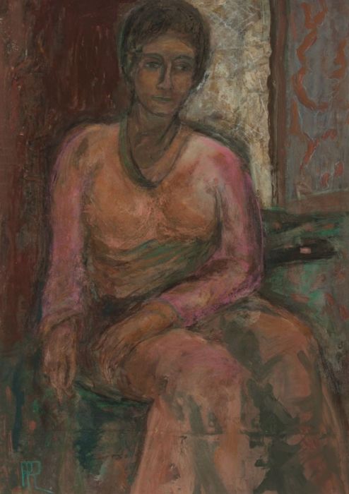 P. Ryland - 2000 Mixed Media, Portrait of a Seated Lady