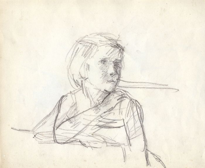 Maurice Feild (1905-1988) - 1970s Graphite Drawing, Portrait of a Young Girl