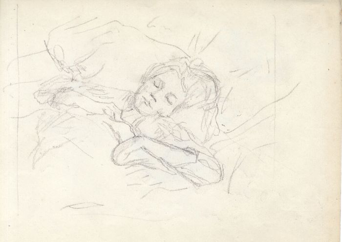 Maurice Feild (1905-1988) - 1970s Graphite Drawing, Study of a Woman Sleeping.