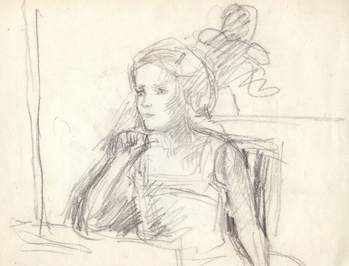 Maurice Feild (1905-1988) - 1970s Graphite Drawing, Portrait of a Girl