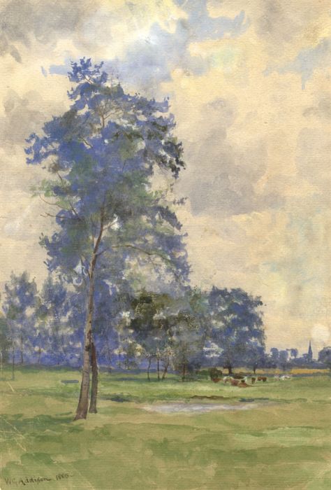 William Grylls Addison (1840-1904) - 19th Century Watercolour, Park with Cattle