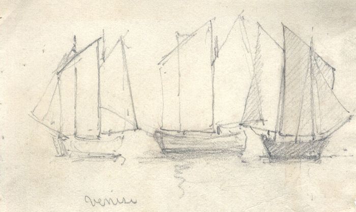 A Group of 19th Century Graphite Drawings - Venice and Other Scenes