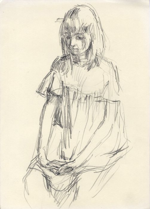 Maurice Feild (1905-1988) - 1970s Graphite Drawing, Study of a Young Girl