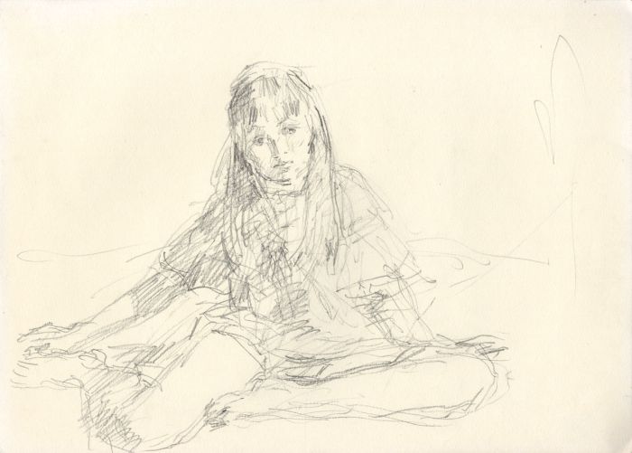 Maurice Feild (1905-1988) - 1970s Graphite Drawing, Study of a Young Girl