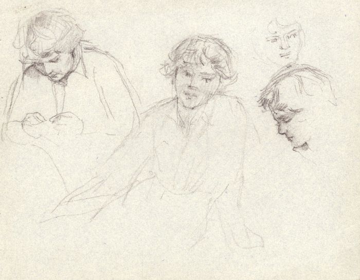 Maurice Feild (1905-1988) - 1970s Graphite Drawing, Studies of a Woman