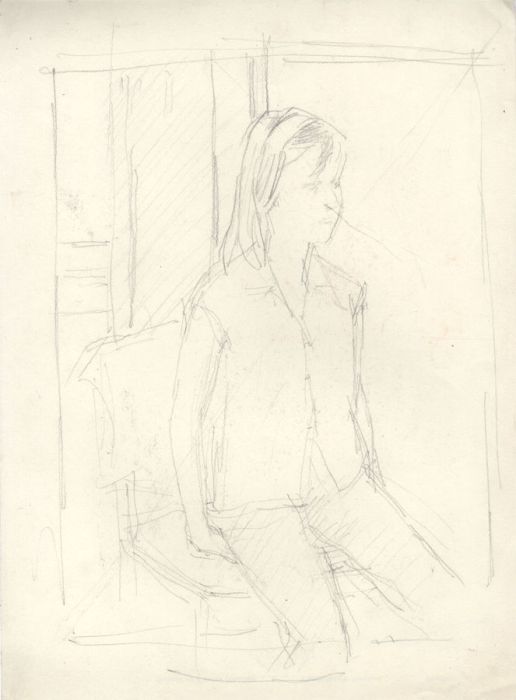 Maurice Feild (1905-1988) - 1970s Graphite Drawing, Study of a Young Girl