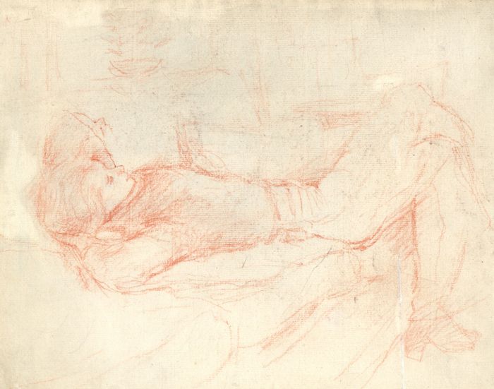 Maurice Feild (1905-1988) - 1970s Graphite Drawing, Study of a Reclining Man
