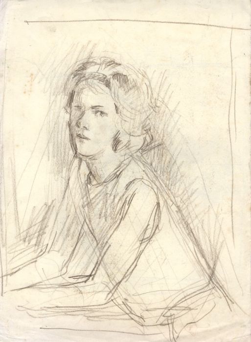 Maurice Feild (1905-1988) - 1970s Graphite Drawing, Portrait of a Seated Woman