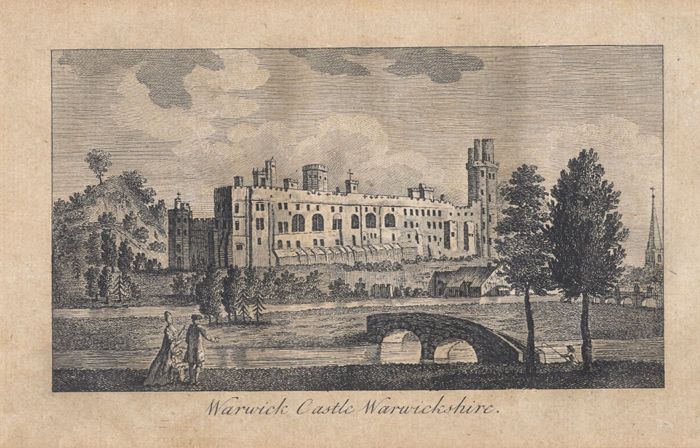 English School 19th Century Engraving - Warwick Castle, Warwickshire