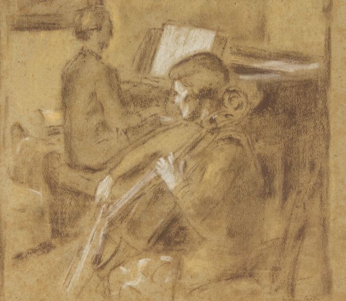 Maurice Feild (1905-1988) - Mid 20th Century Pastel, Musicians in an Interior