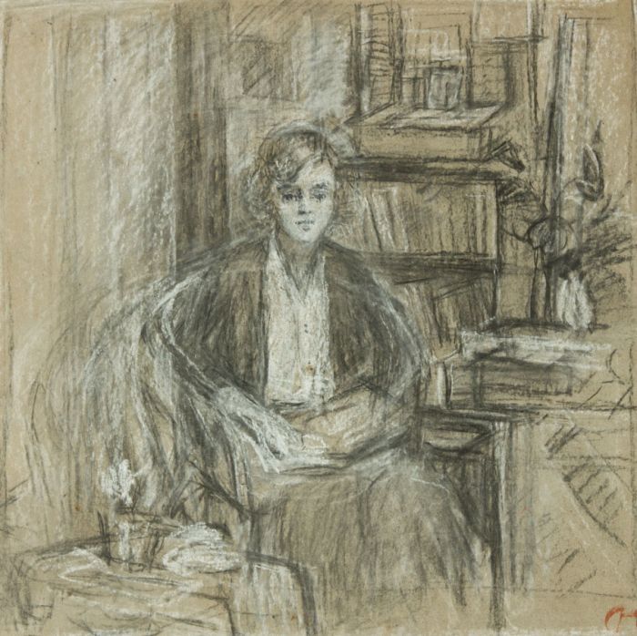Maurice Feild (1905-1988) - Mid 20th Century Pastel, Woman in an Interior