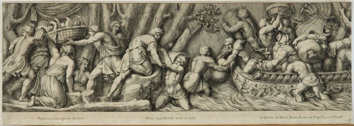 Pietro Santi Bartoli after Caravaggio - 18th Century Etching, Classical Frieze