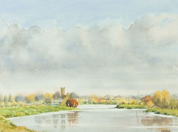 Lynda Frost - Contemporary Watercolour, River Parrett, Somerset