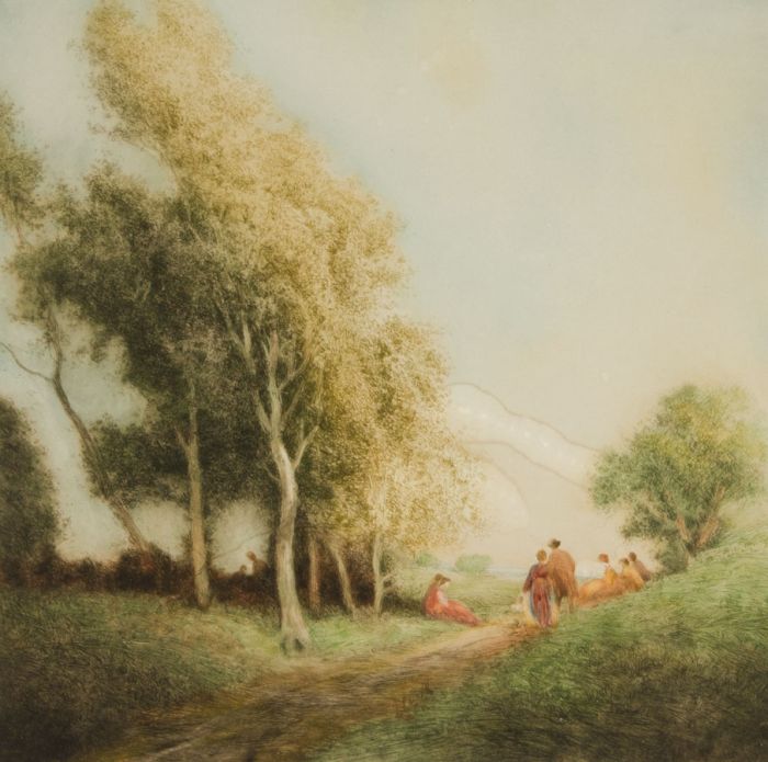 William Tatton Winter - Signed 1922 Etching, The Picnic