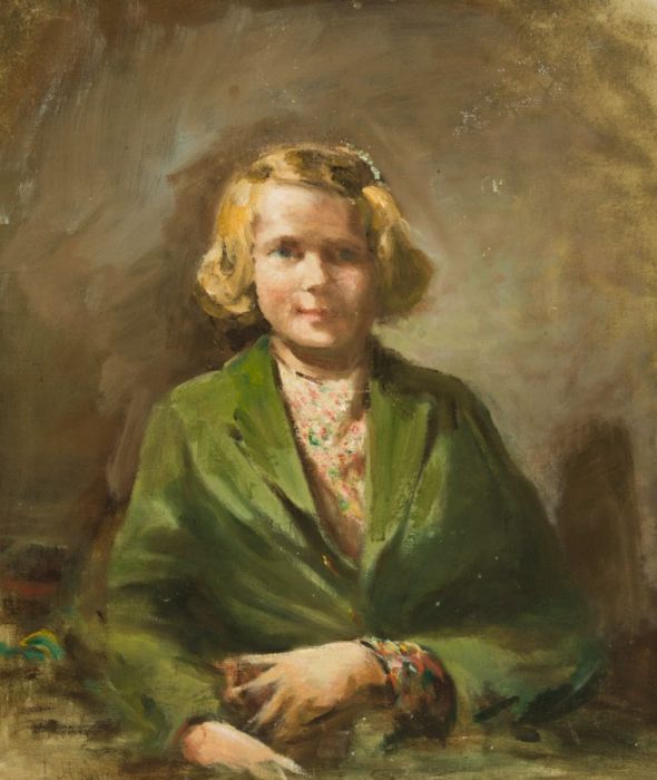 Bernard H. Wiles (1883-1966) - Mid 20th Century Oil, Portrait of a Yong Girl