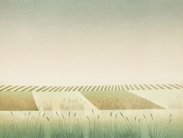 Jean Solombre (1948-2005) - 1986 Etching, Landscape with Reeds