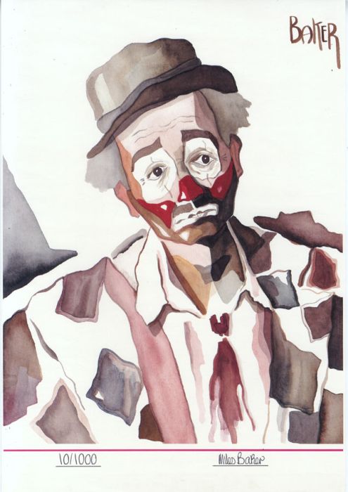 Miles Baker (b. 1953) - Signed Mid 20th Century Digital Print, Clown Portrait 