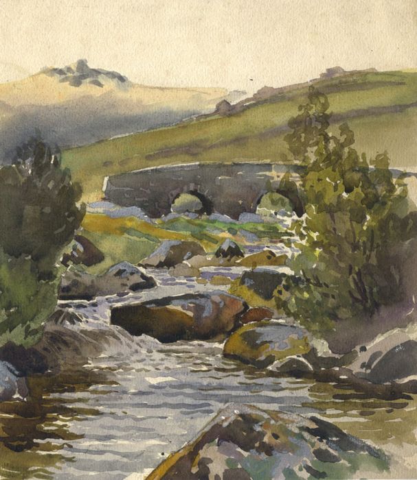 C.A. Hannaford RBA - Early 20th Century Watercolour, Landscape with Stream