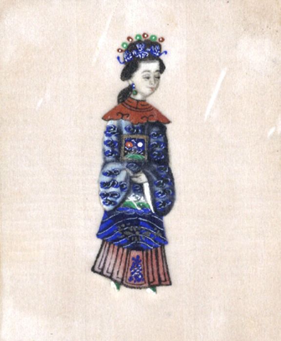 Fine 20th Century Gouache - Woman in Traditional Costume