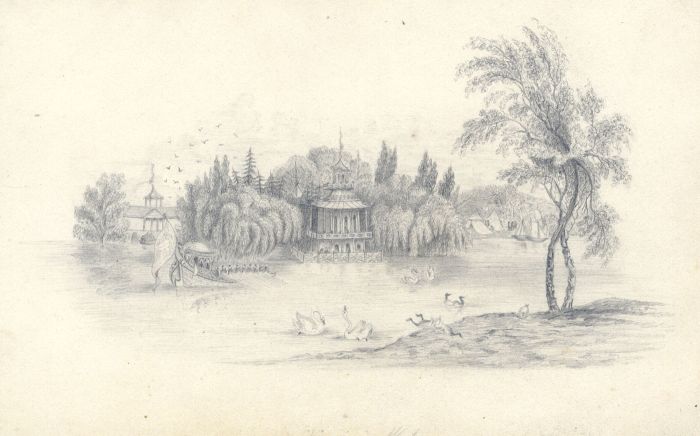 Early 19th Century Graphite Drawing - Virginia Water