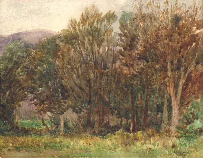 George Leonard Leigh (1857-1942) - Watercolour, Autumnal Landscape