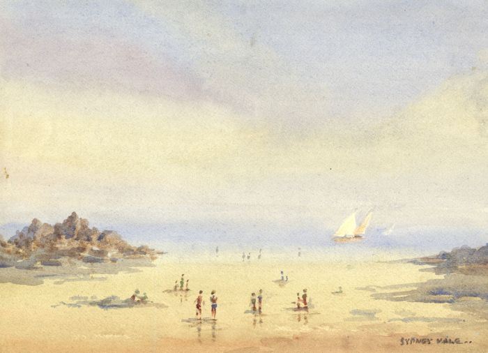 Sydney Vale FRSA - Mid 20th Century Watercolour, Figures on a Beach