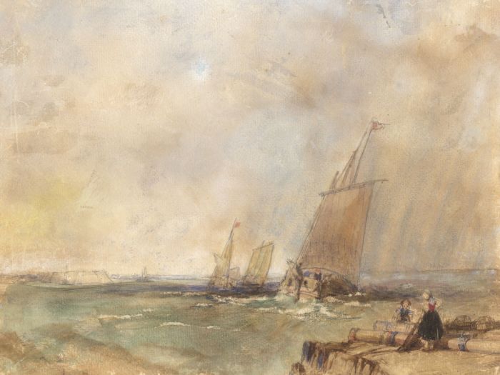 Attributed Anthony Vandyke Copley Fielding - Signed 1833 Watercolour, Seascape