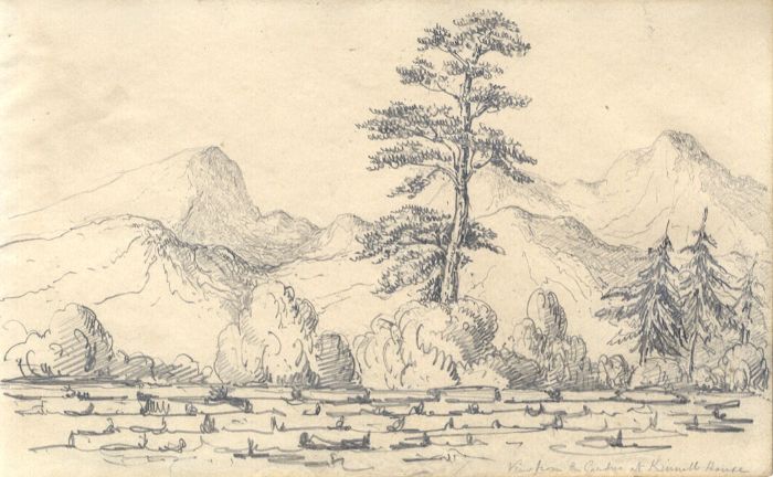 English School Mid 19th Century Graphite Drawing - View from Kinnell House