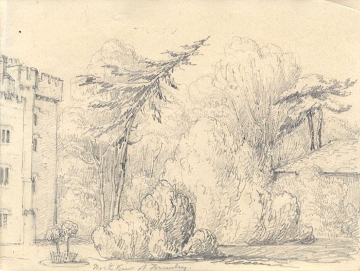 English School Mid 19th Century Graphite Drawing - North View of Townley