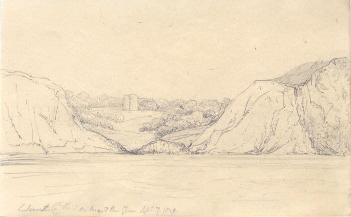 English School Mid 19th Century Graphite Drawing - Lulworth Cove