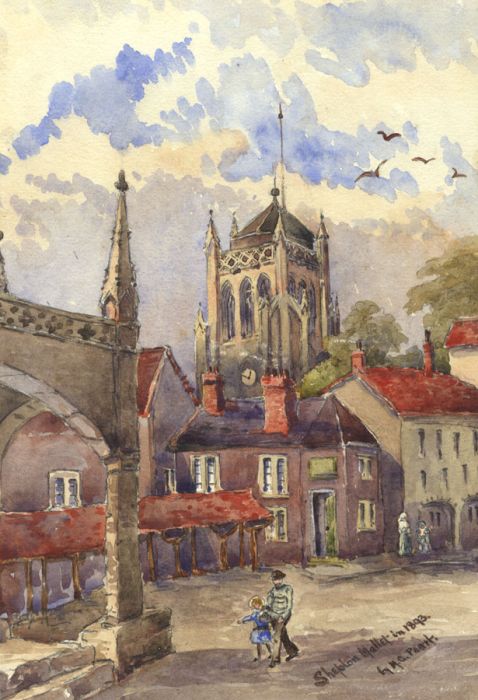 M.C. Peart - 1893 Watercolour, Shepton Mallet