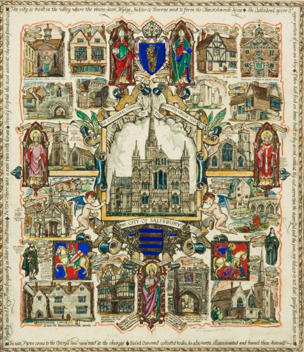 Isabel Saul - Mid 20th Century Engraving, The City of Salisbury