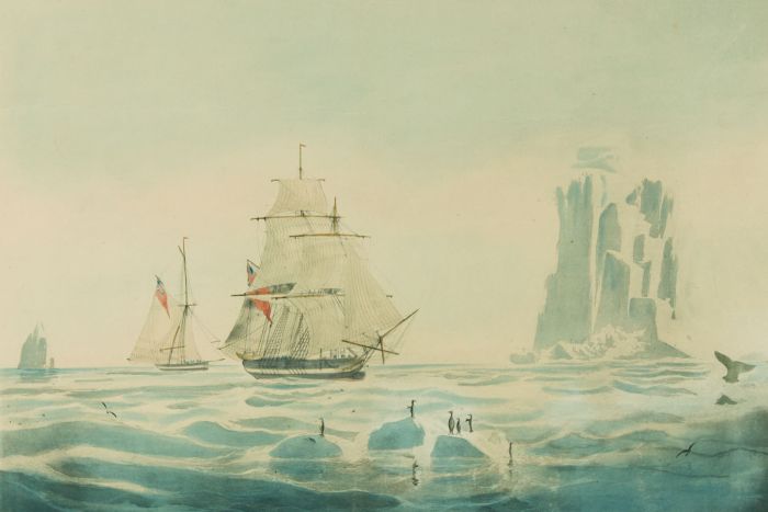E. Duncan - 1826 Aquatint, Brig Jane and Cutter Beaufoy