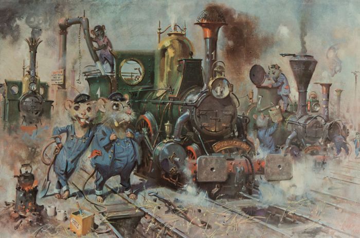 Terence Cuneo - 1973 Digital Print, The Running Sheds of the Great Caerphilly