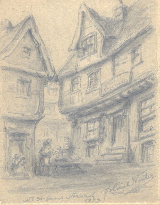 Holmes Winter (1851-1935) - 1873 Graphite Drawing, Near St James' Church